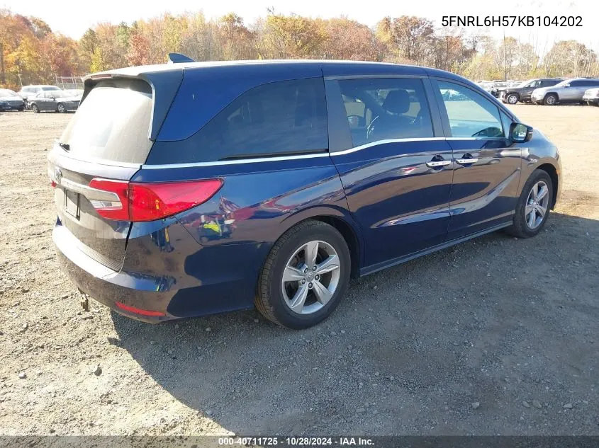 2019 Honda Odyssey Ex VIN: 5FNRL6H57KB104202 Lot: 40711725