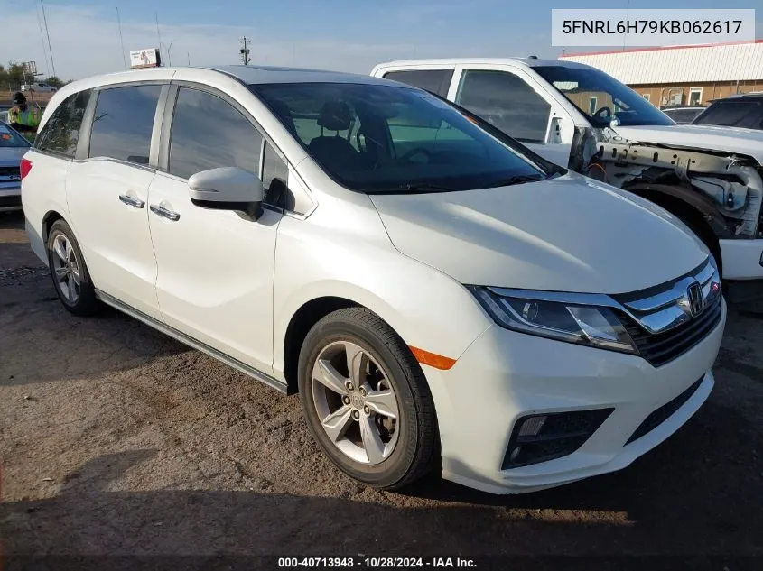 2019 Honda Odyssey Ex-L VIN: 5FNRL6H79KB062617 Lot: 40713948