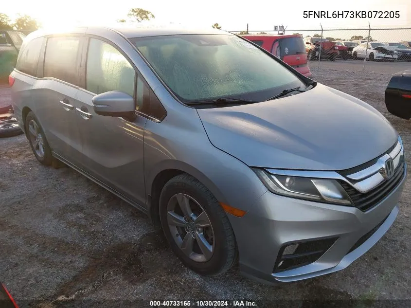 2019 Honda Odyssey Ex-L VIN: 5FNRL6H73KB072205 Lot: 40733165