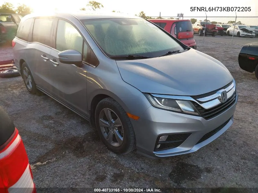 2019 Honda Odyssey Ex-L VIN: 5FNRL6H73KB072205 Lot: 40733165