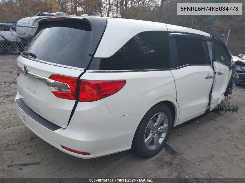 2019 Honda Odyssey Ex-L VIN: 5FNRL6H74KB034773 Lot: 40754757