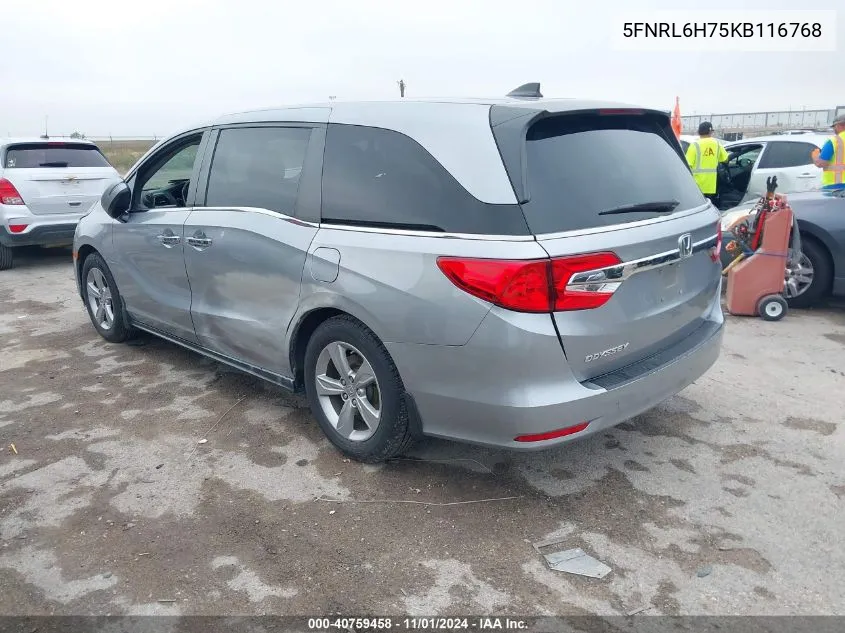 2019 Honda Odyssey Ex-L VIN: 5FNRL6H75KB116768 Lot: 40759458