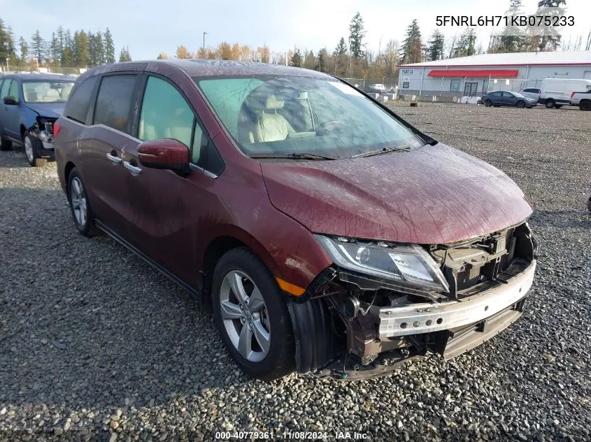 2019 Honda Odyssey Ex-L VIN: 5FNRL6H71KB075233 Lot: 40779361