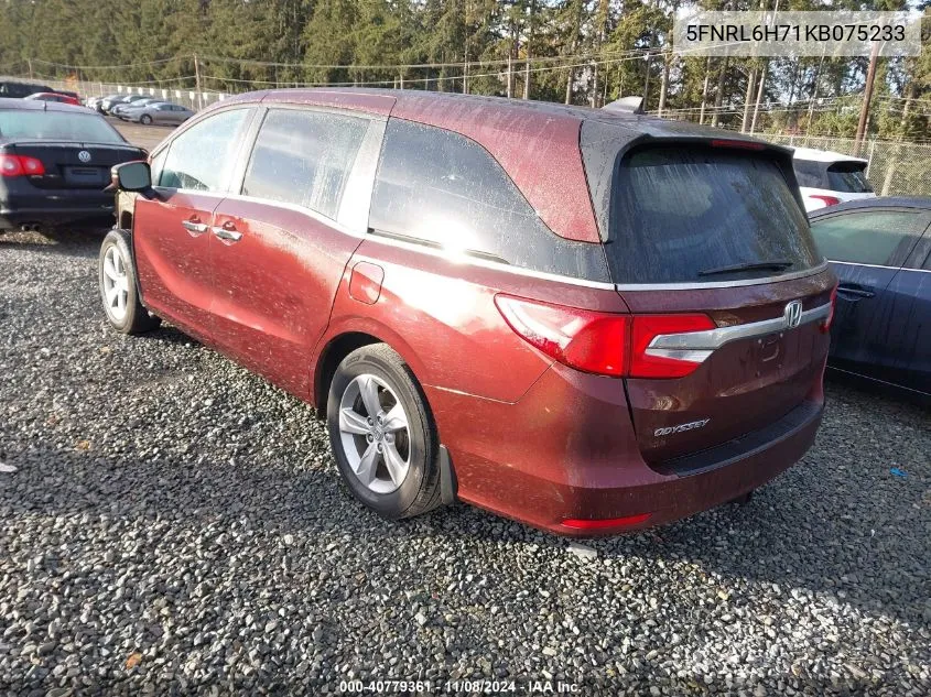 2019 Honda Odyssey Ex-L VIN: 5FNRL6H71KB075233 Lot: 40779361