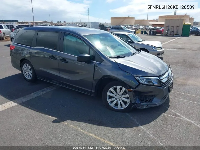 2019 Honda Odyssey Lx VIN: 5FNRL6H26KB120509 Lot: 40811822