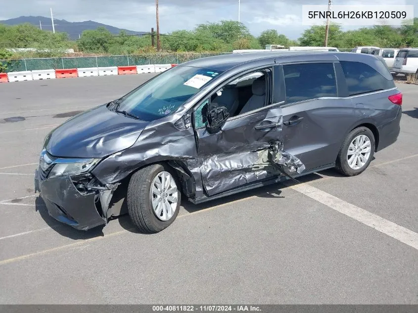 2019 Honda Odyssey Lx VIN: 5FNRL6H26KB120509 Lot: 40811822