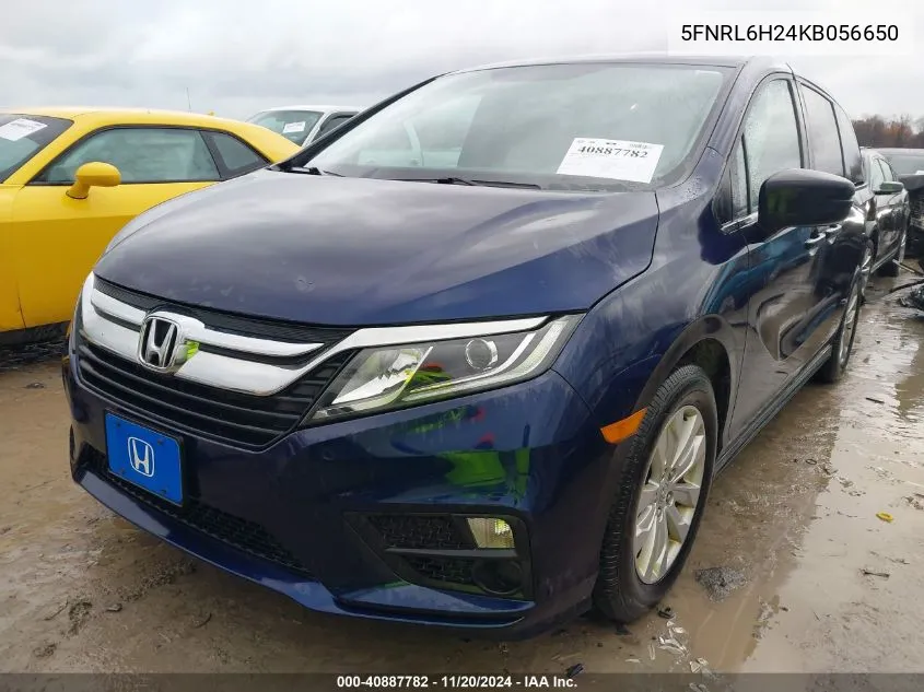 2019 Honda Odyssey Lx VIN: 5FNRL6H24KB056650 Lot: 40887782