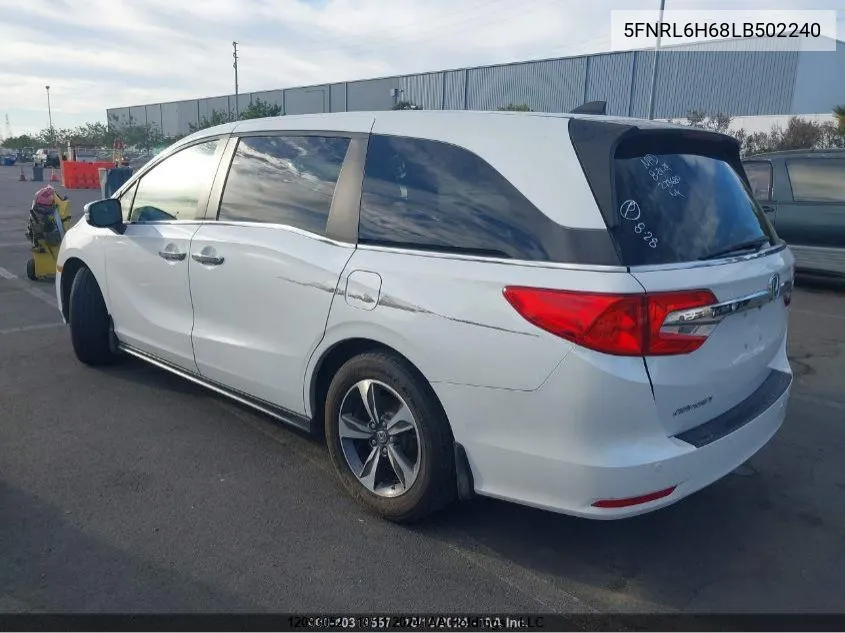 2020 Honda Odyssey VIN: 5FNRL6H68LB502240 Lot: 12093052