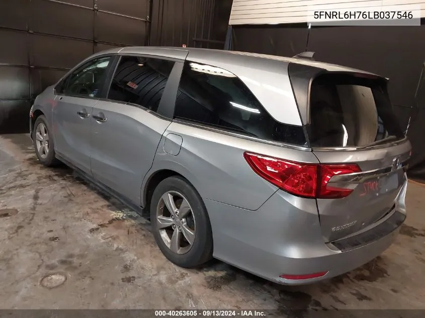 2020 Honda Odyssey Ex-L/Ex-L W/Navi Res VIN: 5FNRL6H76LB037546 Lot: 40263605