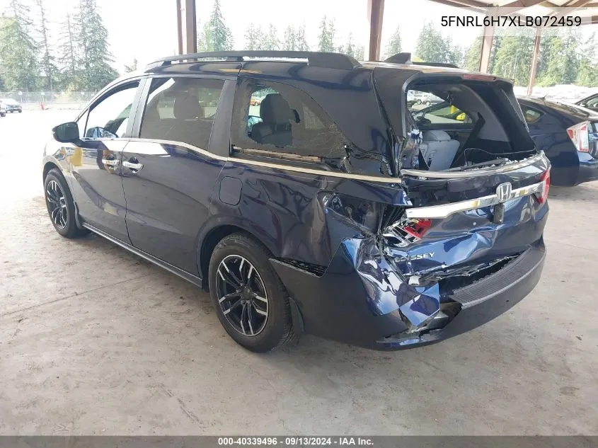 2020 Honda Odyssey Ex-L/Ex-L W/Navi Res VIN: 5FNRL6H7XLB072459 Lot: 40339496