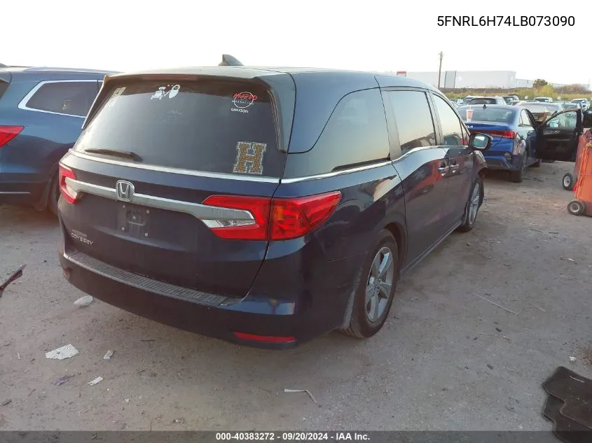 2020 Honda Odyssey Ex-L/Ex-L W/Navi Res VIN: 5FNRL6H74LB073090 Lot: 40383272