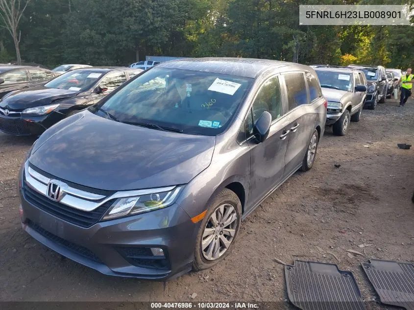 2020 Honda Odyssey Lx VIN: 5FNRL6H23LB008901 Lot: 40476986