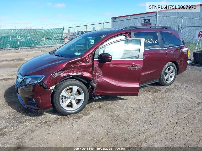 2020 Honda Odyssey Ex-L/Ex-L W/Navi Res VIN: 5FNRL6H75LB007972 Lot: 40615540