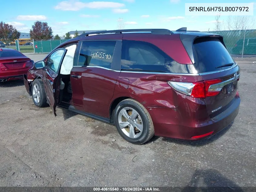 2020 Honda Odyssey Ex-L/Ex-L W/Navi Res VIN: 5FNRL6H75LB007972 Lot: 40615540