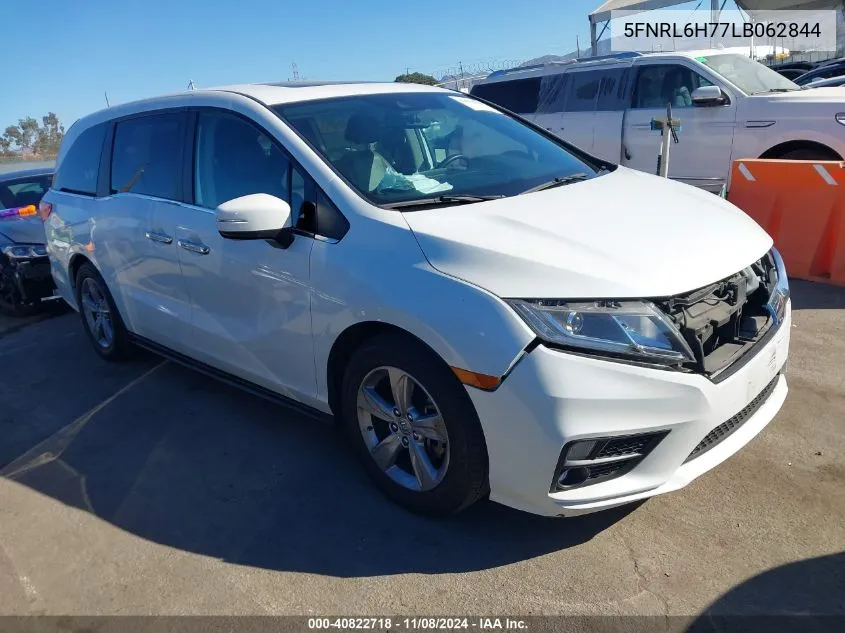 2020 Honda Odyssey Ex-L/Ex-L W/Navi Res VIN: 5FNRL6H77LB062844 Lot: 40822718