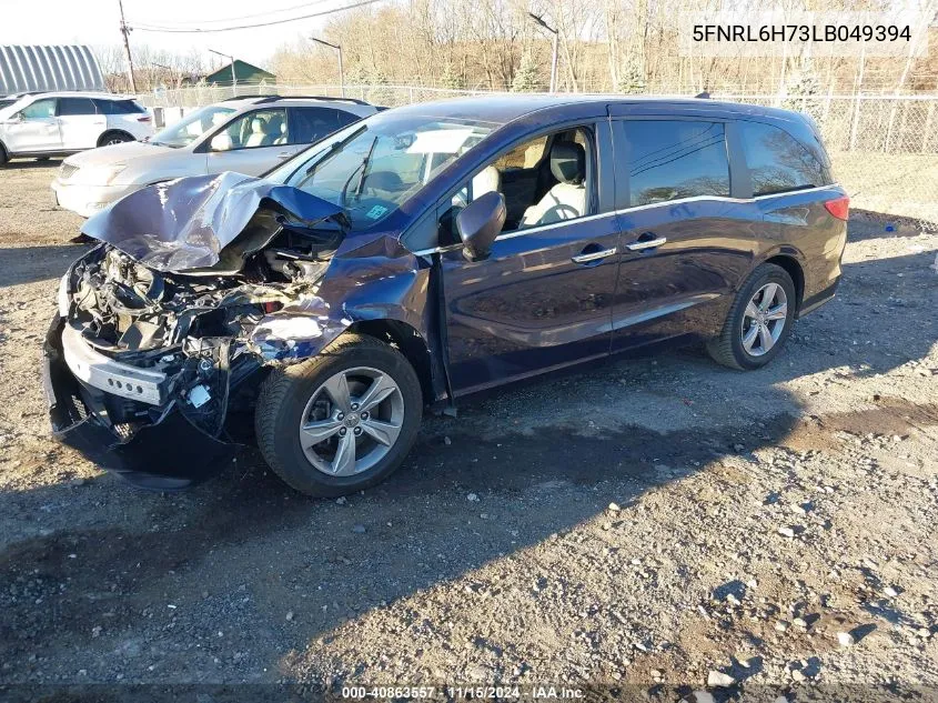 2020 Honda Odyssey Ex-L/Ex-L W/Navi Res VIN: 5FNRL6H73LB049394 Lot: 40863557