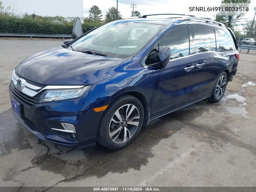 2020 Honda Odyssey Elite VIN: 5FNRL6H91LB033518 Lot: 40875897