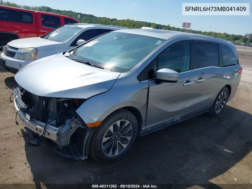 2021 Honda Odyssey Ex-L VIN: 5FNRL6H73MB041409 Lot: 40311262