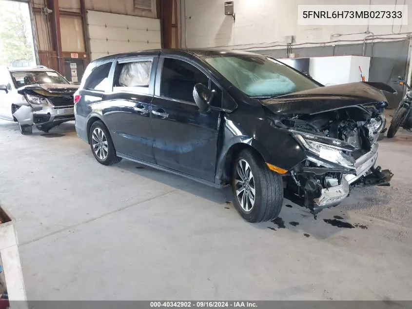 2021 Honda Odyssey Exl VIN: 5FNRL6H73MB027333 Lot: 40342902