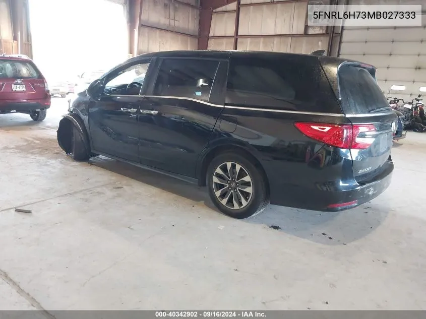 2021 Honda Odyssey Exl VIN: 5FNRL6H73MB027333 Lot: 40342902