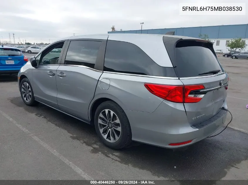 2021 Honda Odyssey Ex-L VIN: 5FNRL6H75MB038530 Lot: 40446250