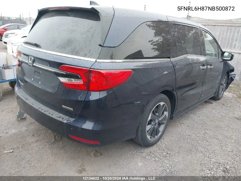 2022 Honda Odyssey VIN: 5FNRL6H87NB500872 Lot: 12134822