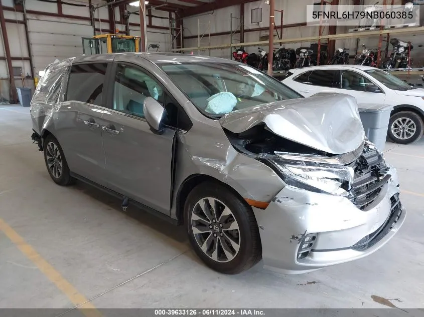 2022 Honda Odyssey Ex-L VIN: 5FNRL6H79NB060385 Lot: 39633126