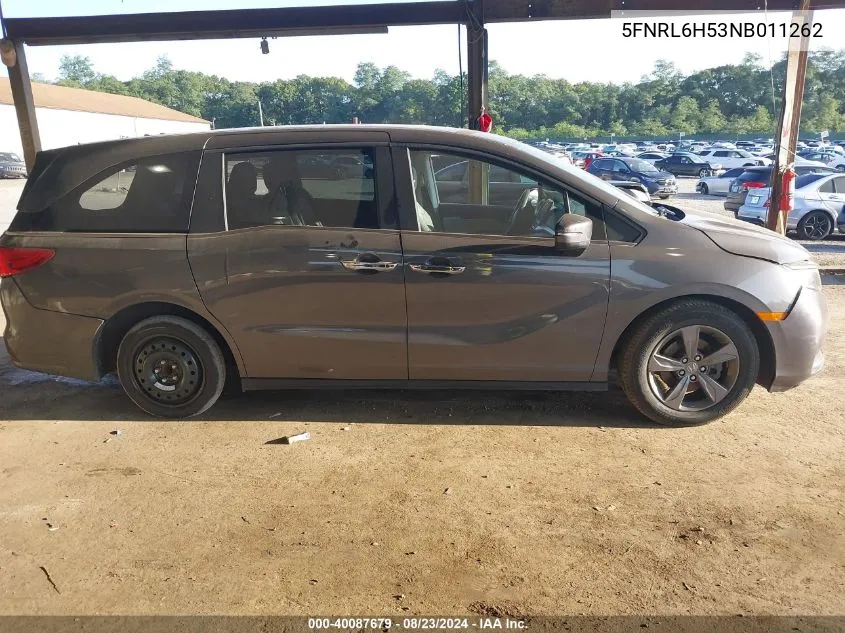 2022 Honda Odyssey Ex VIN: 5FNRL6H53NB011262 Lot: 40087679