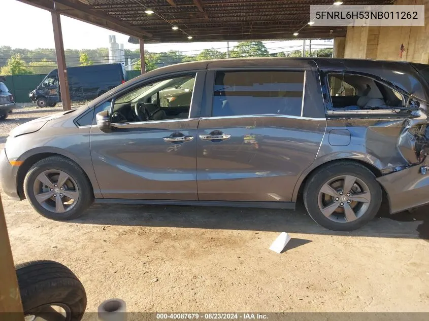 2022 Honda Odyssey Ex VIN: 5FNRL6H53NB011262 Lot: 40087679