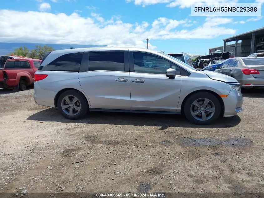 2022 Honda Odyssey Ex VIN: 5FNRL6H55NB029388 Lot: 40306569