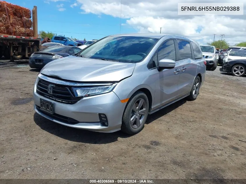 2022 Honda Odyssey Ex VIN: 5FNRL6H55NB029388 Lot: 40306569