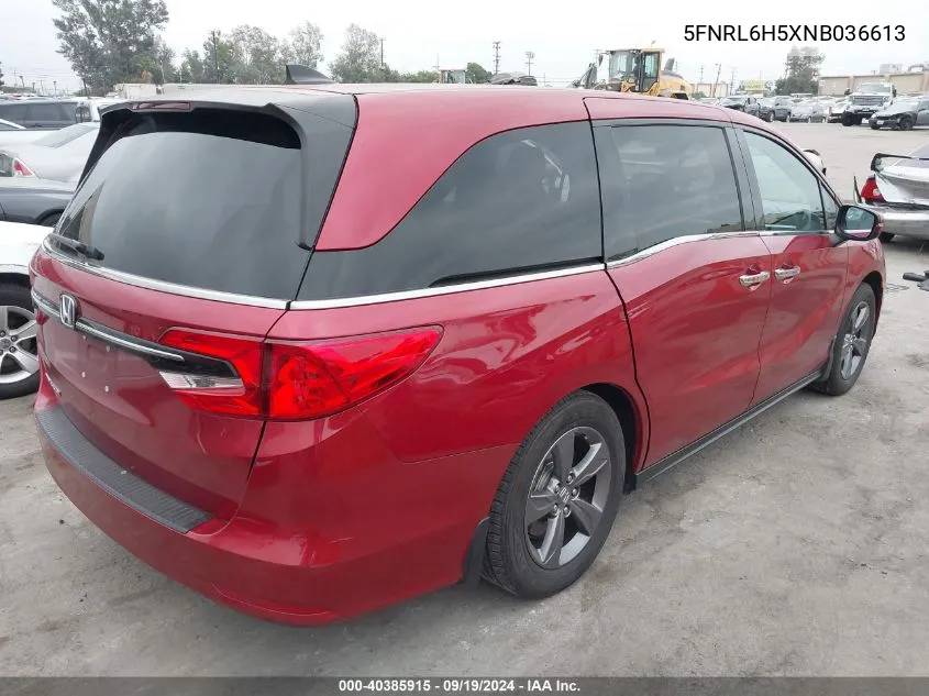 2022 Honda Odyssey Ex VIN: 5FNRL6H5XNB036613 Lot: 40385915