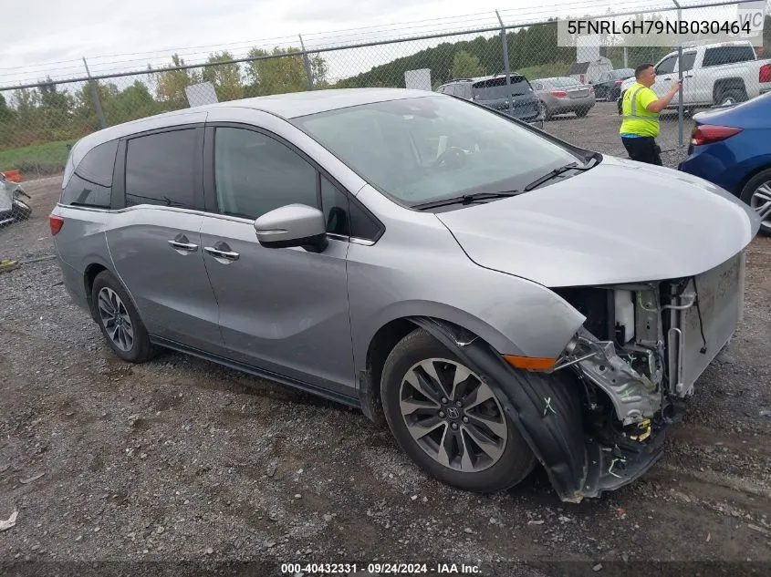 2022 Honda Odyssey Ex-L VIN: 5FNRL6H79NB030464 Lot: 40432331