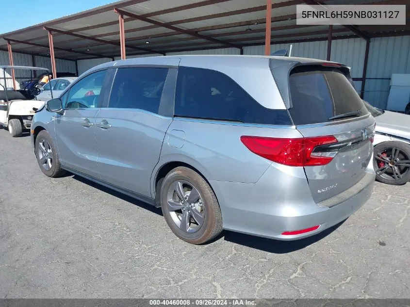 2022 Honda Odyssey Ex VIN: 5FNRL6H59NB031127 Lot: 40460008