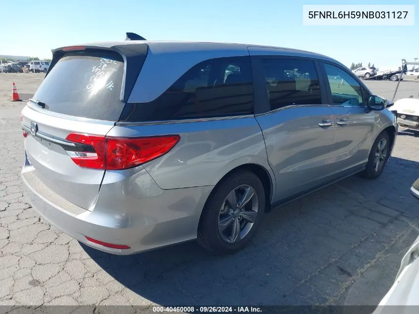 2022 Honda Odyssey Ex VIN: 5FNRL6H59NB031127 Lot: 40460008