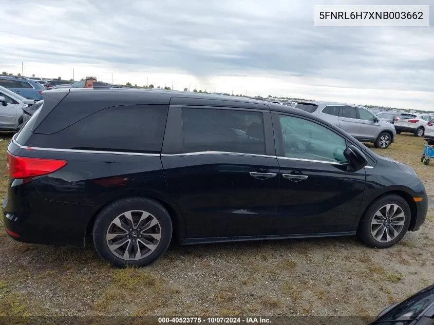 2022 Honda Odyssey Ex-L VIN: 5FNRL6H7XNB003662 Lot: 40523775