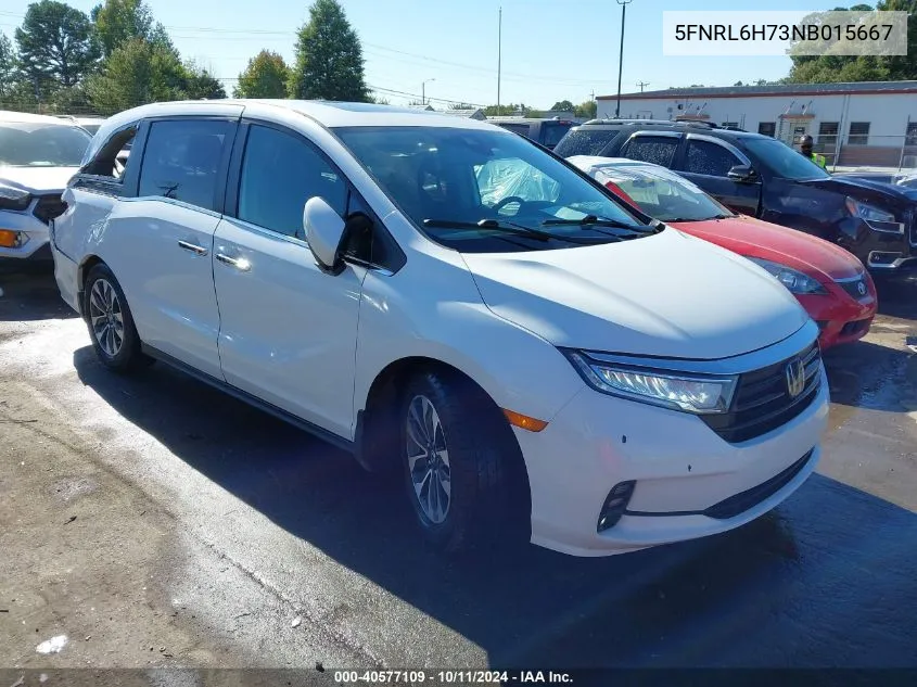 2022 Honda Odyssey Ex-L VIN: 5FNRL6H73NB015667 Lot: 40577109