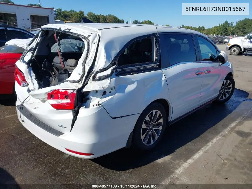 2022 Honda Odyssey Ex-L VIN: 5FNRL6H73NB015667 Lot: 40577109