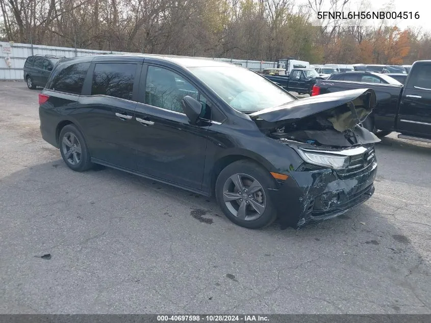 2022 Honda Odyssey Ex VIN: 5FNRL6H56NB004516 Lot: 40697598