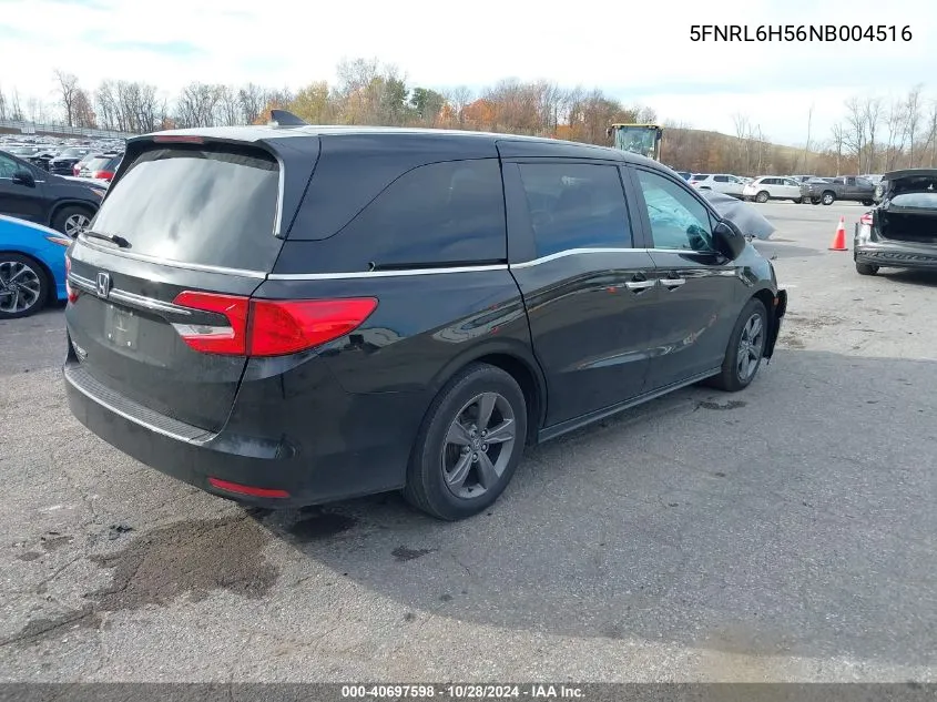 2022 Honda Odyssey Ex VIN: 5FNRL6H56NB004516 Lot: 40697598