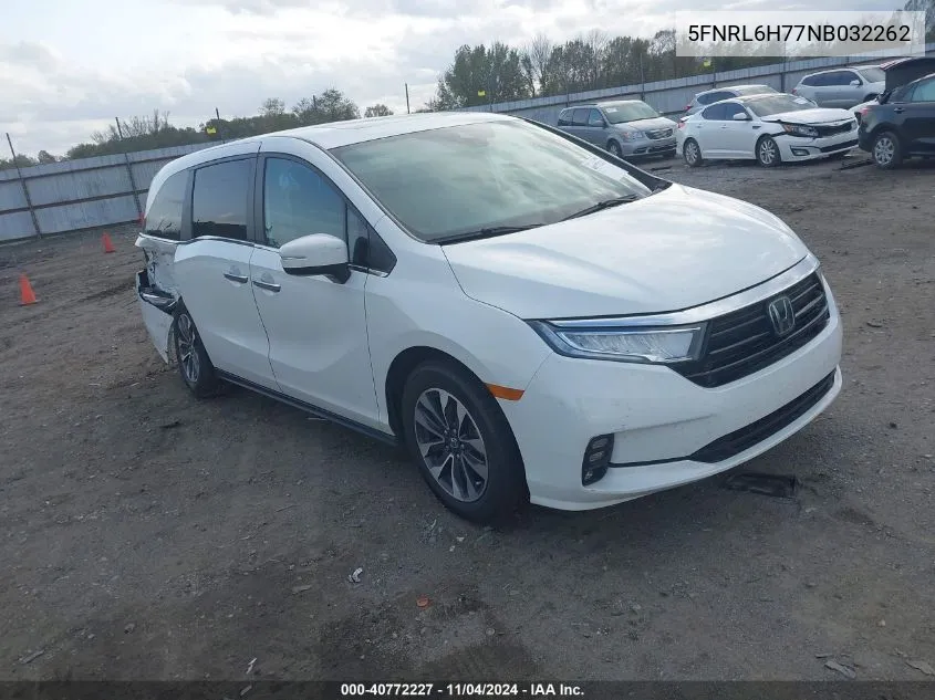 5FNRL6H77NB032262 2022 Honda Odyssey Ex-L