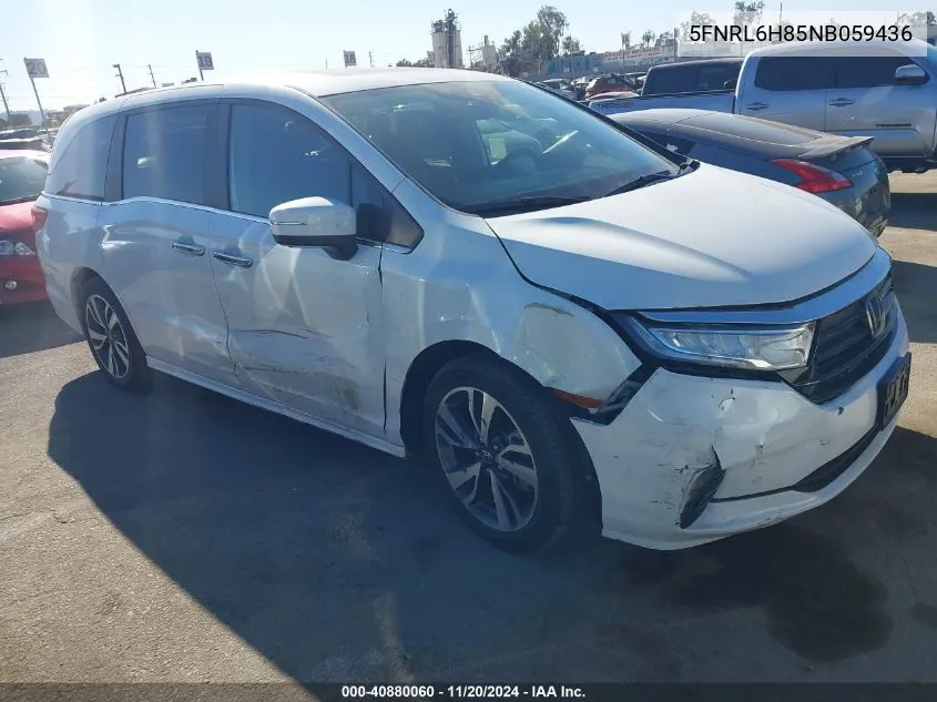 2022 Honda Odyssey Touring VIN: 5FNRL6H85NB059436 Lot: 40880060