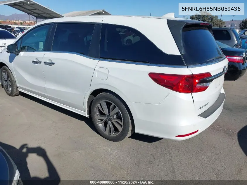 2022 Honda Odyssey Touring VIN: 5FNRL6H85NB059436 Lot: 40880060