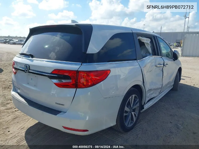 2023 Honda Odyssey Touring VIN: 5FNRL6H89PB072712 Lot: 40056375