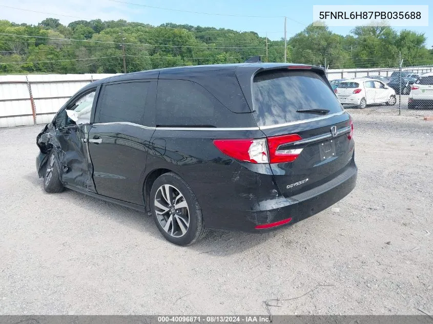 2023 Honda Odyssey Touring VIN: 5FNRL6H87PB035688 Lot: 40096871