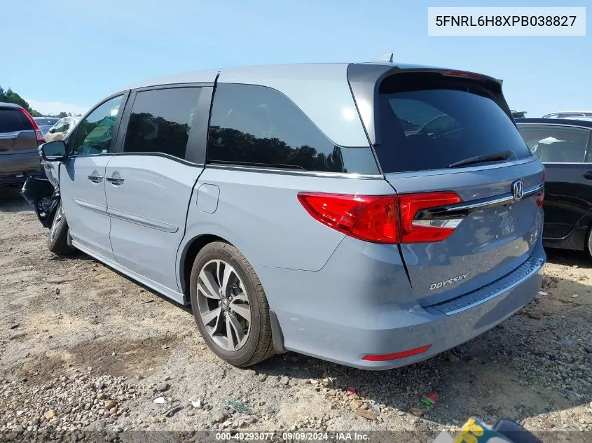 2023 Honda Odyssey Touring VIN: 5FNRL6H8XPB038827 Lot: 40293077