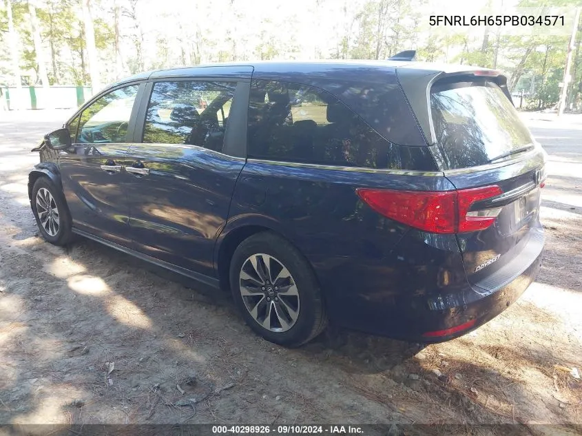 2023 Honda Odyssey Ex-L VIN: 5FNRL6H65PB034571 Lot: 40298926