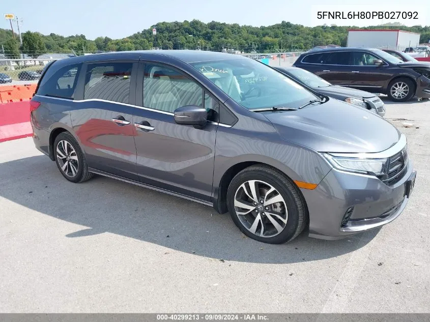 2023 Honda Odyssey Touring VIN: 5FNRL6H80PB027092 Lot: 40299213