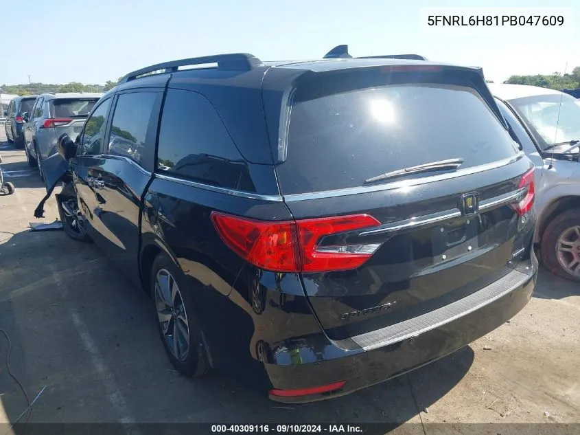 2023 Honda Odyssey Touring VIN: 5FNRL6H81PB047609 Lot: 40309116