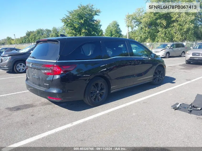 2023 Honda Odyssey Sport-L VIN: 5FNRL6H78PB067413 Lot: 40320765